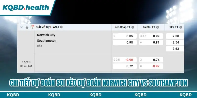 Tổng hợp đầy đủ các dự đoán Norwich City vs Southampton