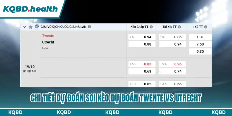 Tổng hợp nhận định tỷ lệ kèo và tỷ số dự đoán Twente vs Utrecht.